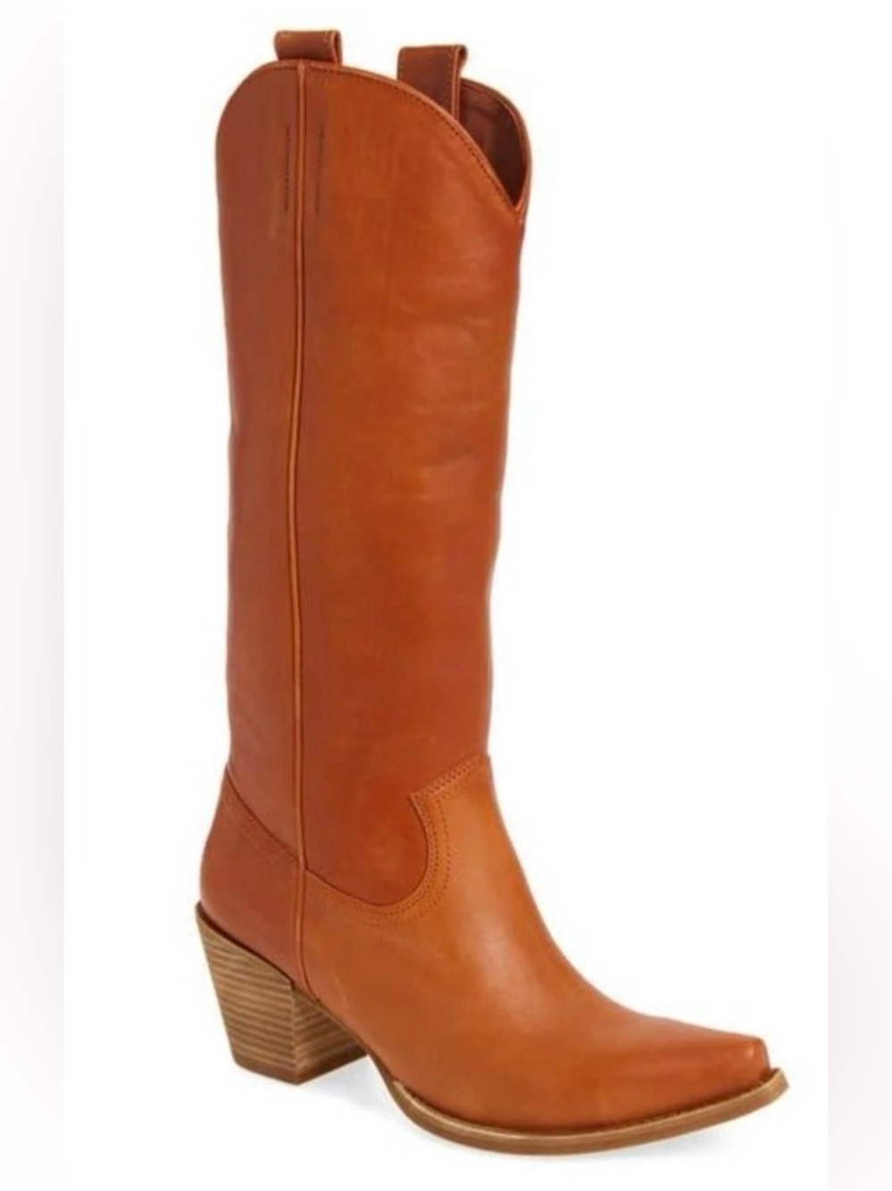 Jeffrey Campbell RANCHER WESTERN BROWN LEATHER PULL ON BOOTS 9 $398 NEW